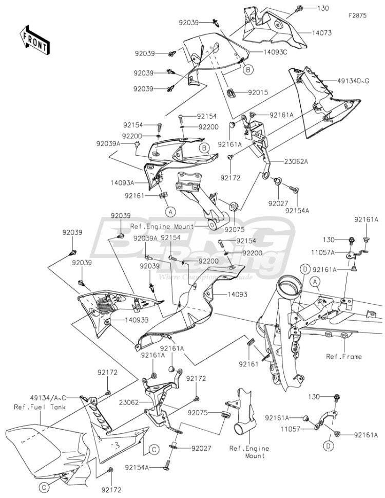 BRACKET,SHROUD,RR,RH