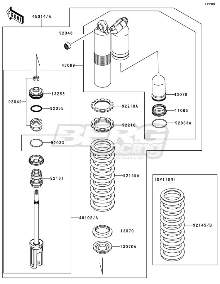 SHOCKABSORBER,SPG BLK+ADJ BLUE  EU