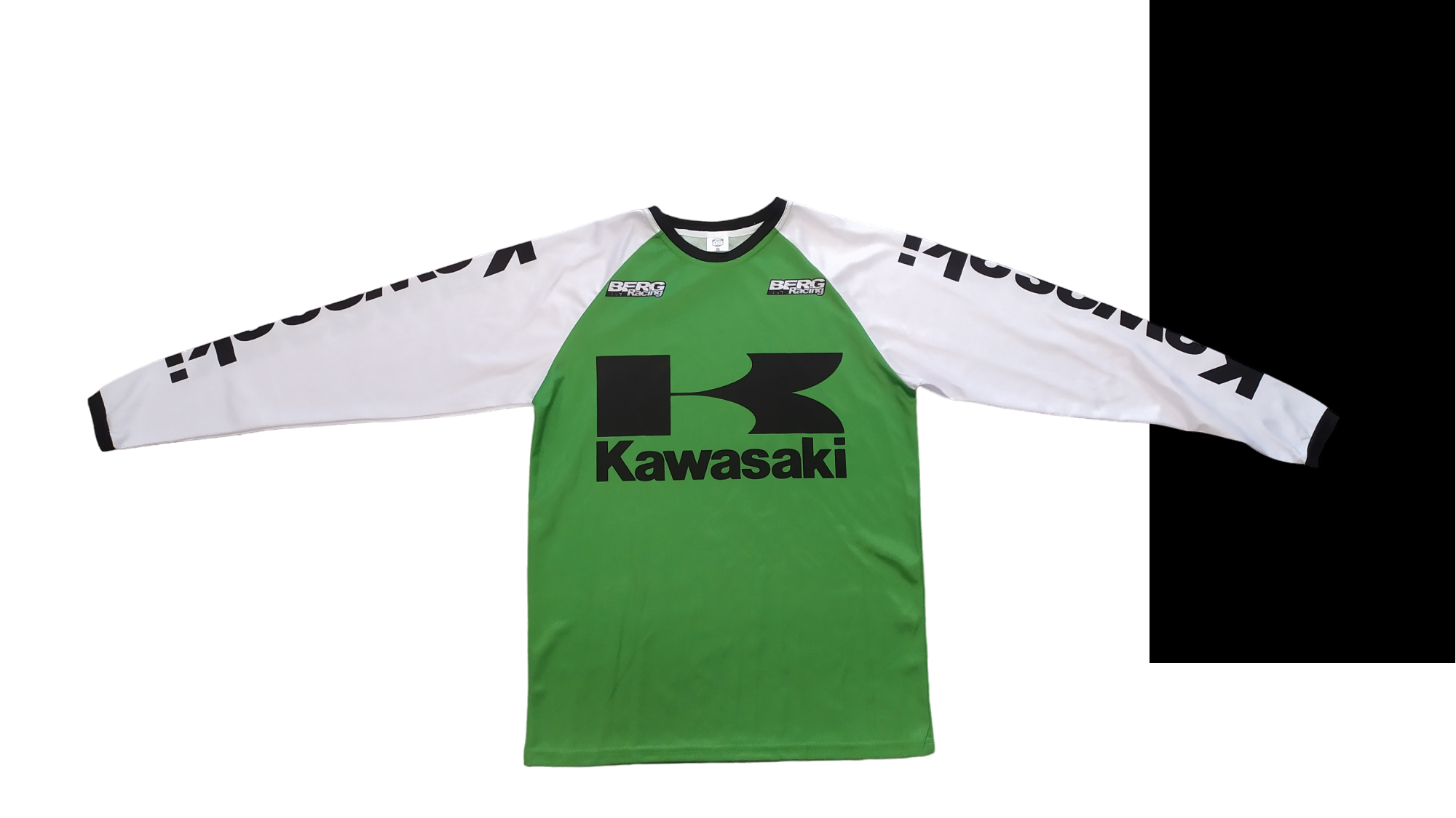 Kawasaki Retro Tröja - Sydda Ärmar & Sublimerad Logotyp