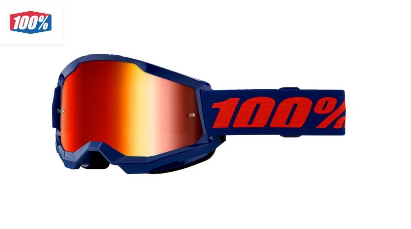 100% Strata 2 Navy blå/Röd crossglasögon