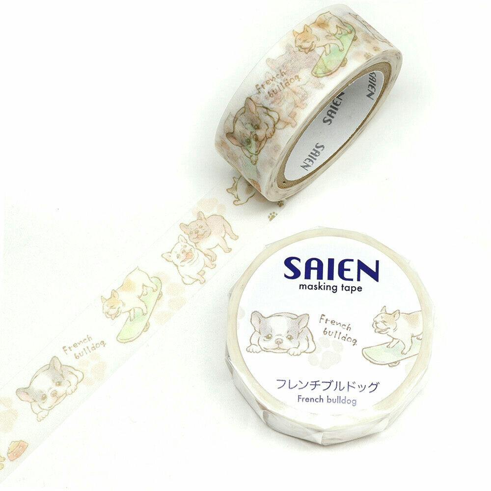 Kamiiso Saien Washi Tape French Bulldog 15 mm