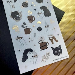 Stickii Sticker Sheet Coffee & Skulls