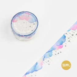 BGM Life Foil Washi Tape Clouds and Stars 15 mm
