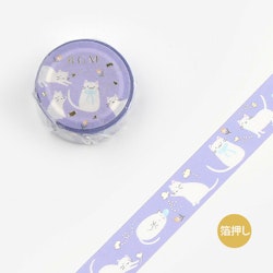 BGM Life Foil Washi Tape Cats and Butterflies 15 mm