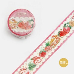BGM Life Foil Washi Tape Lace Strawberry Sweets 20 mm