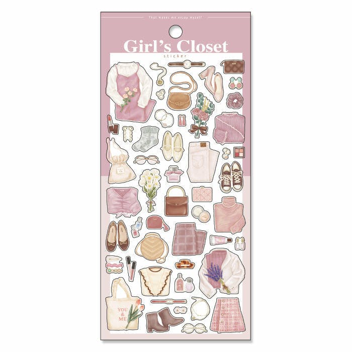 Mind Wave Girl's Closet Sticker Sheet Pink