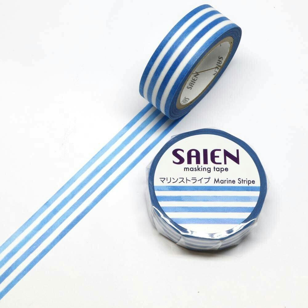 Kamiiso Saien Washi Tape Marine Stripe 15 mm