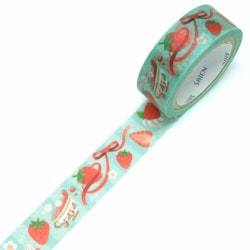 Kamiiso Saien Washi Tape Strawberry 15 mm