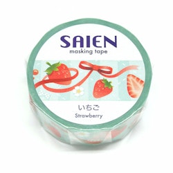 Kamiiso Saien Washi Tape Strawberry 15 mm
