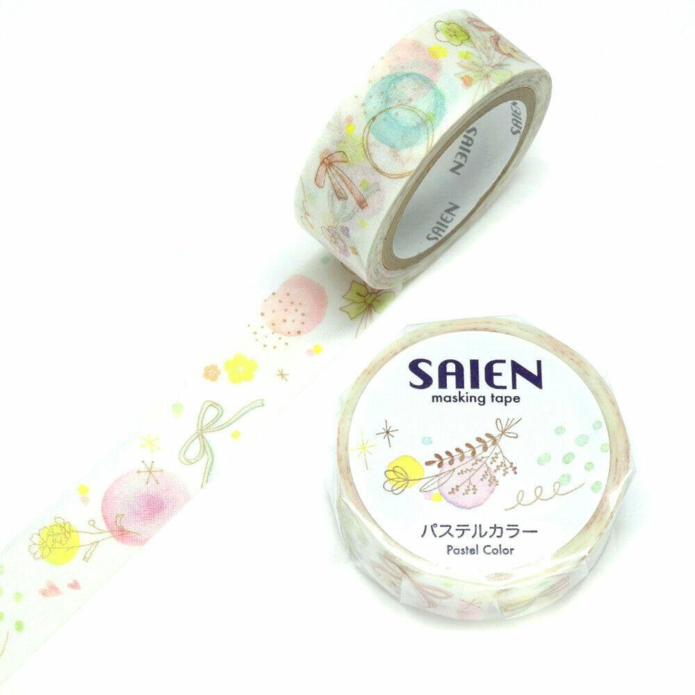 Kamiiso Saien Washi Tape Pastel Color 15 mm
