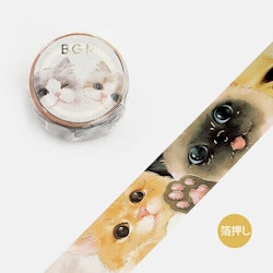 BGM Life Foil Washi Tape Cat Faces 20 mm