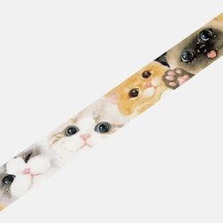 BGM Life Foil Washi Tape Cat Faces 20 mm