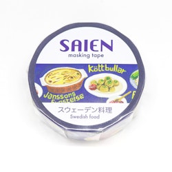 Kamiiso Saien Washi Tape Swedish Food 15 mm