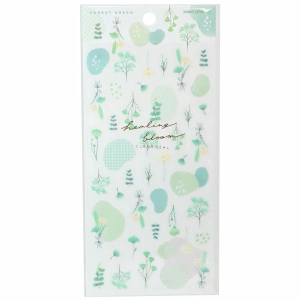 Kamio Japan Healing Bloom Sticker Sheet Forest Green