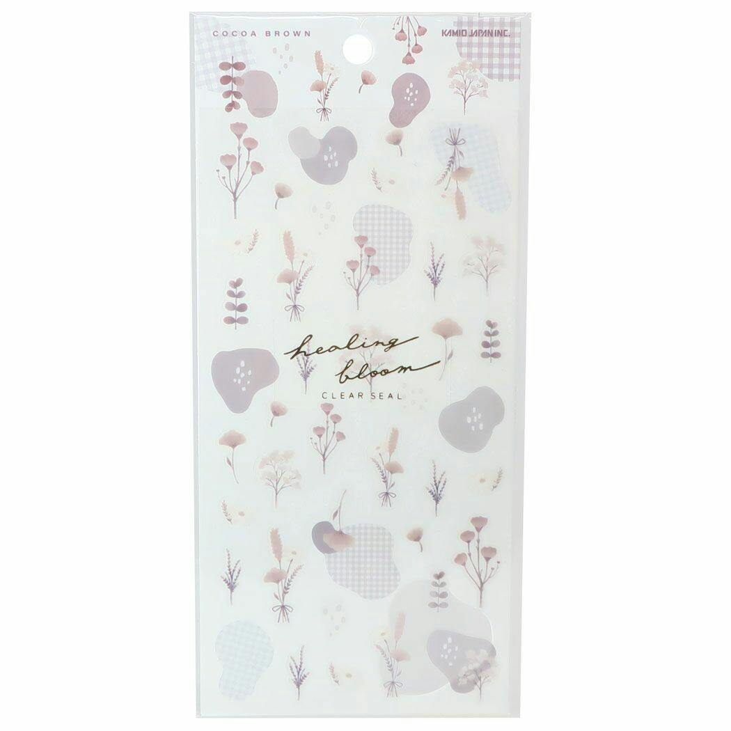 Kamio Japan Healing Bloom Sticker Sheet Cocoa Brown
