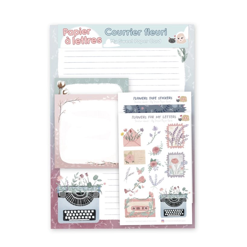 My Sweet Paper Card Letter Writing Set Floral Stationery