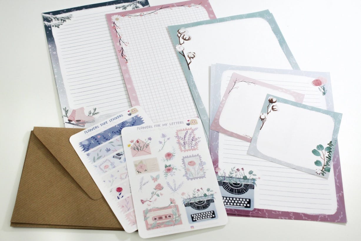 My Sweet Paper Card Letter Writing Set Floral Stationery