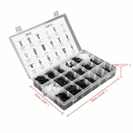 Mega-pack 415 stycken plast-clips, olika modeller + Verktyg!