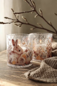 Ljuslykta Floral Bunnies & Eggs