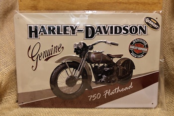 Plåtskylt Harley Davidson 750 Flathead
