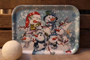 Bricka med Snögubbar