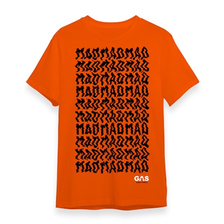 Orange GAS MAD T-shirt, large