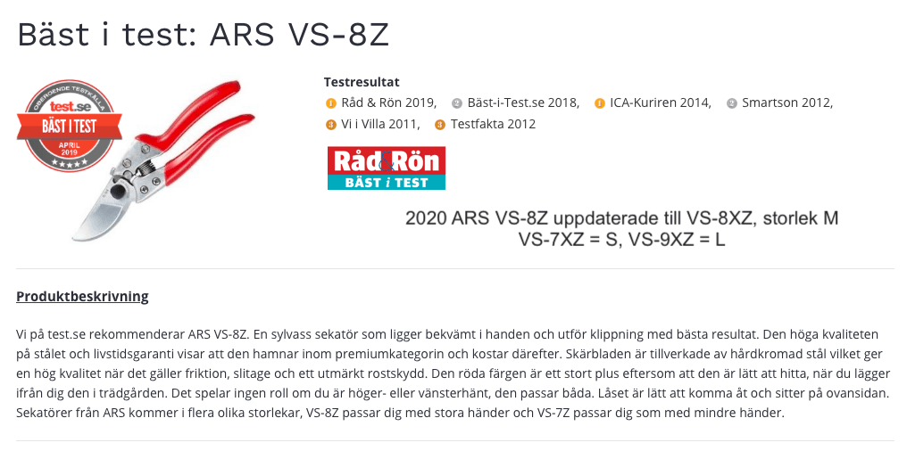 ARS Pro sekatör