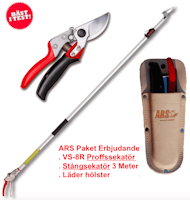 ARS Stångsekatör 3m & Proffs sekatör Rullhandtag & Läderhölster!