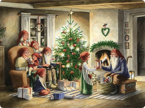 Bordstabletter jul "Julaftons kväll"/ 40 x 30 cm - Iris-presenter