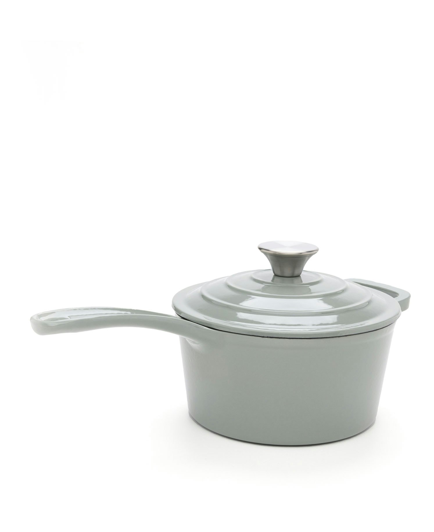 Snygg saucepan med lock i gjutjärn från Jernverket – Grågrön