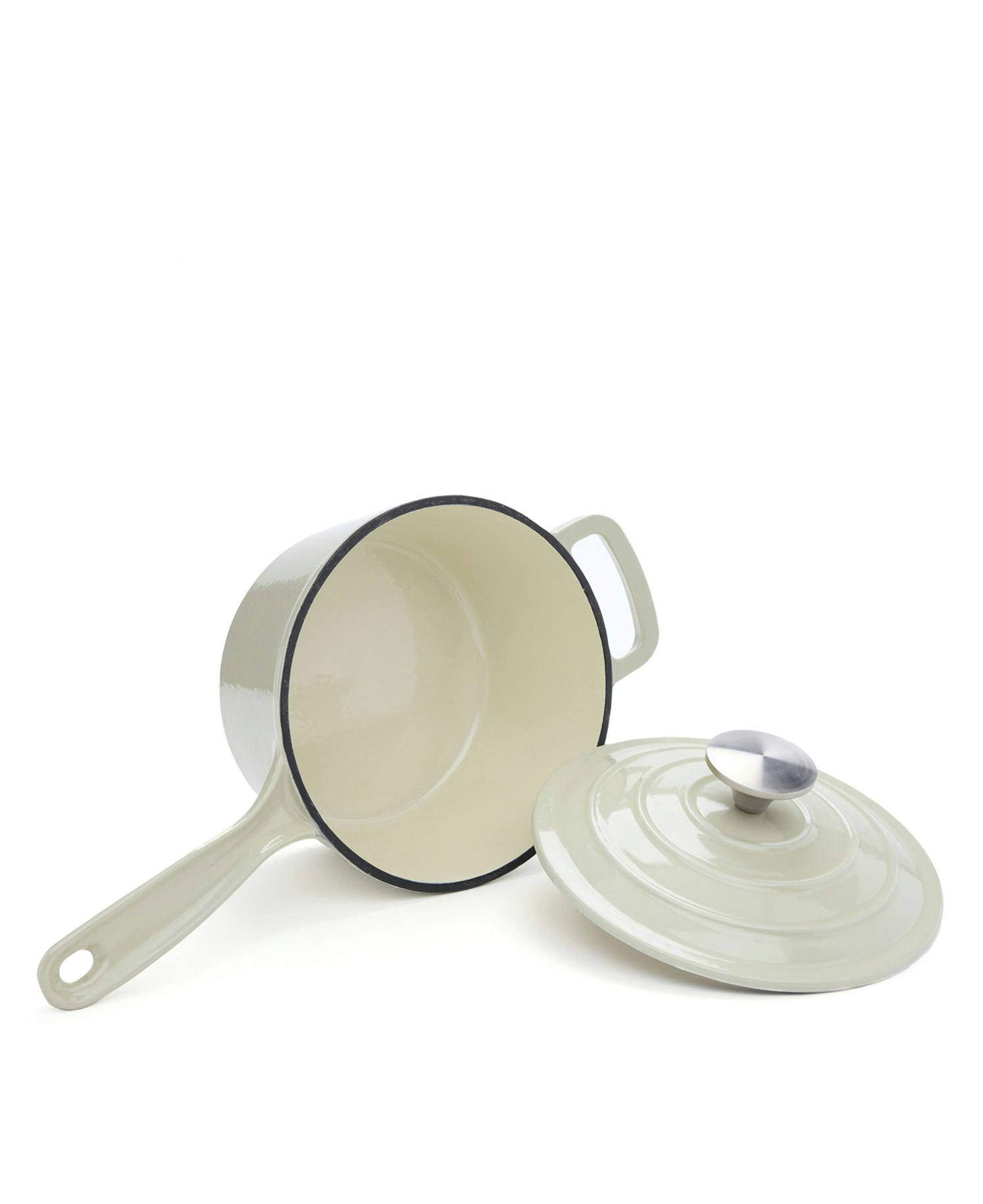 Snygg saucepan med lock i gjutjärn från Jernverket – Offwhite