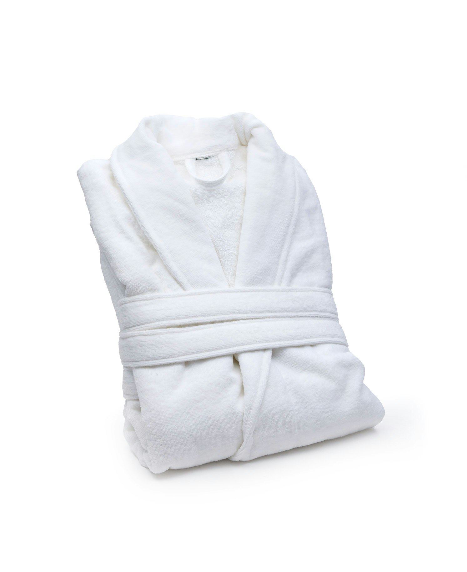 Mjuk morgonrock i velour - VIT