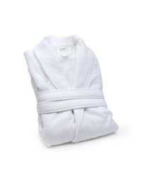 Mjuk morgonrock i velour - VIT