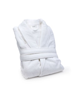 Mjuk morgonrock i velour - VIT