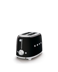 Smeg - Brödrost för 2 skivor Svart, Högblank 50's Style