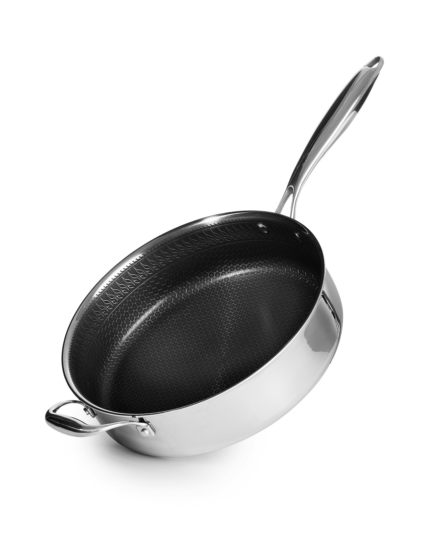 Jernverket Kokkärlset – 4-delars Premiumset i Spegelpolerat Rostfritt Stål med Honeycomb Non-Stick