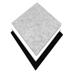 SilentDirect PET Rhomb ljuddämpning. Tillverkad av återvunnit ljudabsorberande material. Ljudabsorbering och ljudisolering till vägg, tak & golv.