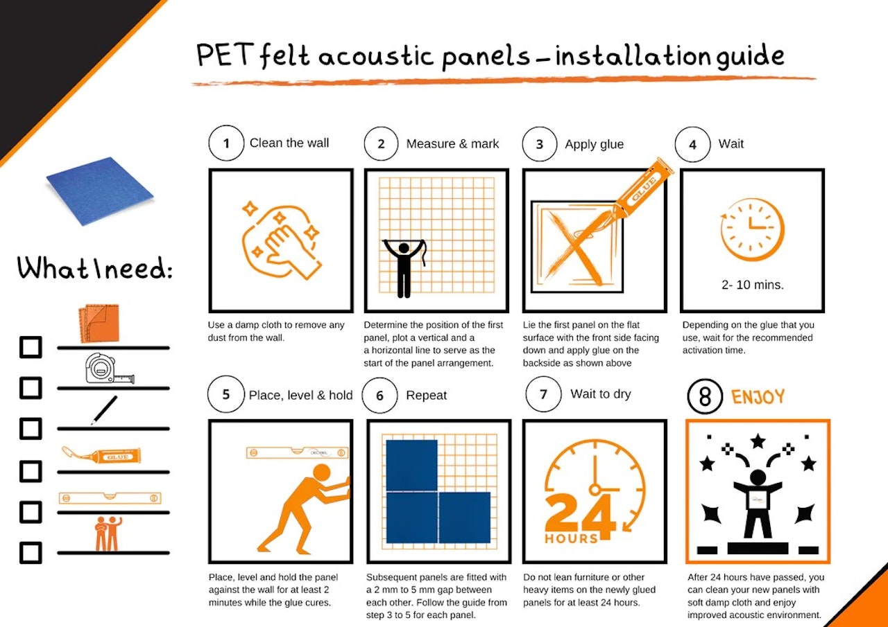 Ljudabsorbent till vägg - Tetris PET
