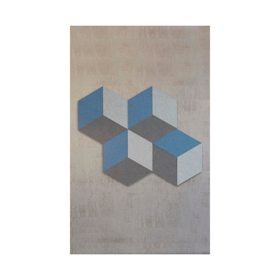 Ljudabsorbent till vägg - Cubism 12-pack