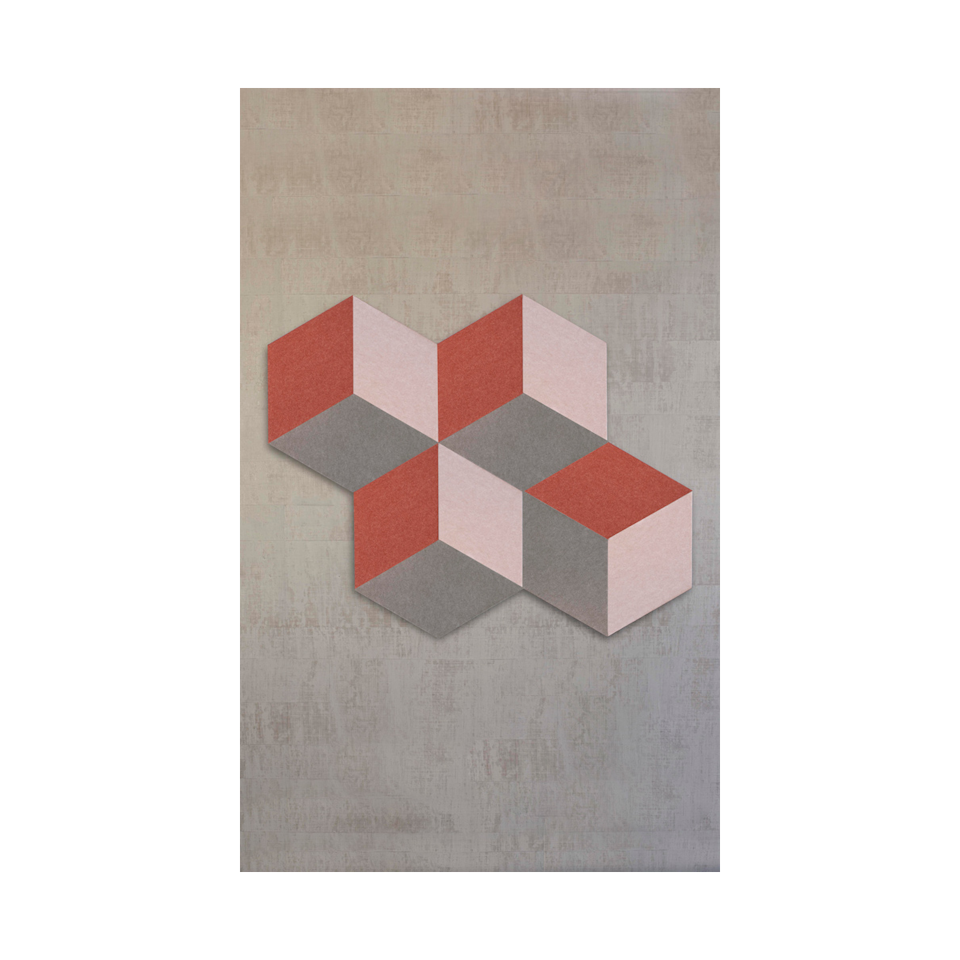 Ljudabsorbent till vägg - Cubism 12-pack