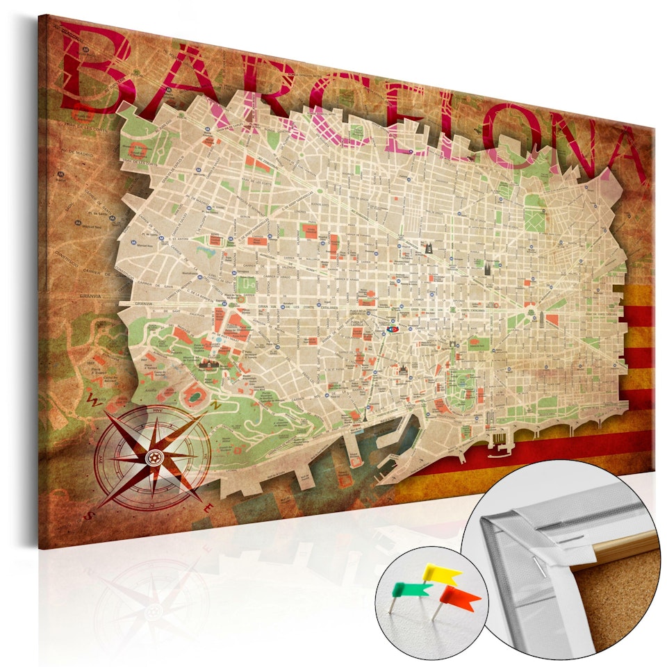 Ljuddämpande anslagstavla - Map of Barcelona