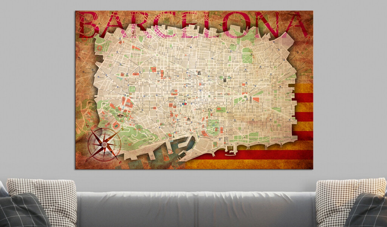 Ljuddämpande anslagstavla - Map of Barcelona