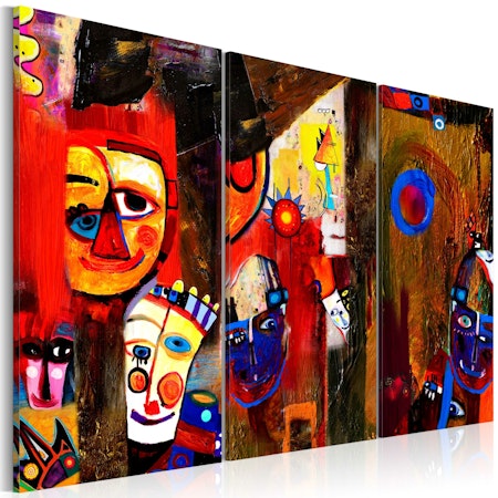 Ljuddämpande handmålad tavla - Abstract Carnival