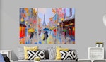 Ljuddämpande handmålad tavla - Rainy Paris