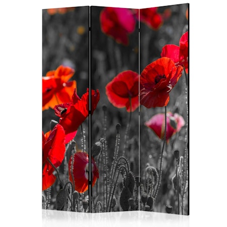 Rumsavdelare 3-delad (135x172cm) - Red Poppies