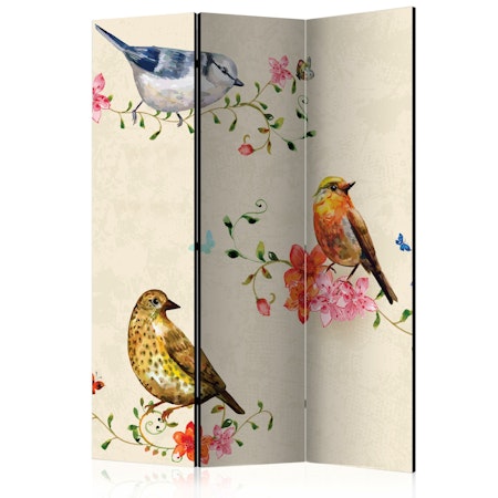 Rumsavdelare 3-delad (135x172cm) - Bird Song