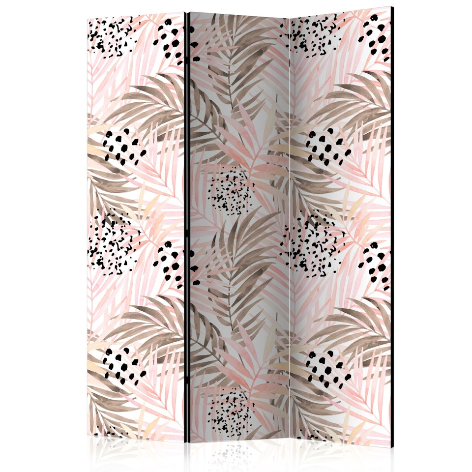 Rumsavdelare 3-delad (135x172cm) - Pink Palm Leaves