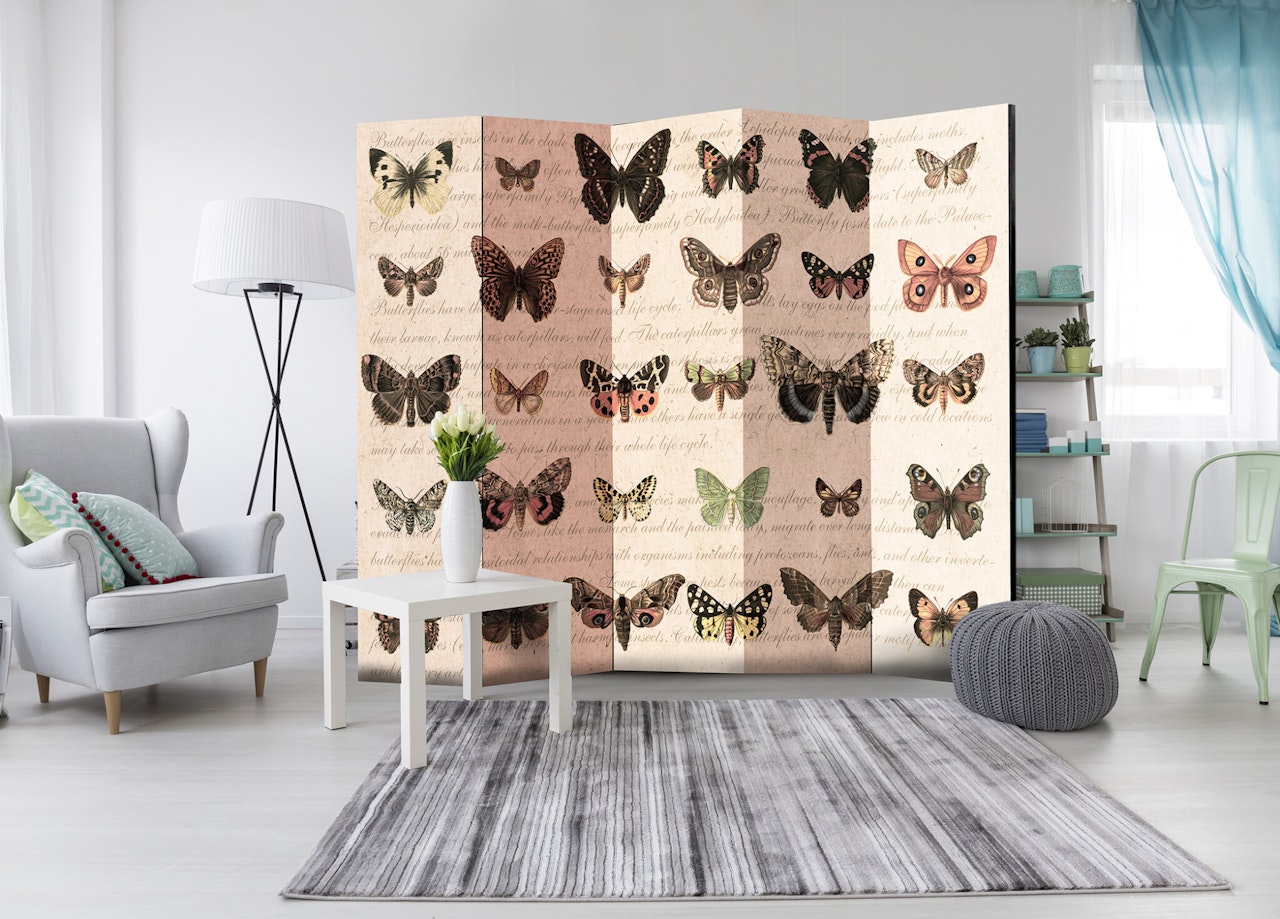Rumsavdelare 5-delad (225x172) - Retro Style: Butterflies