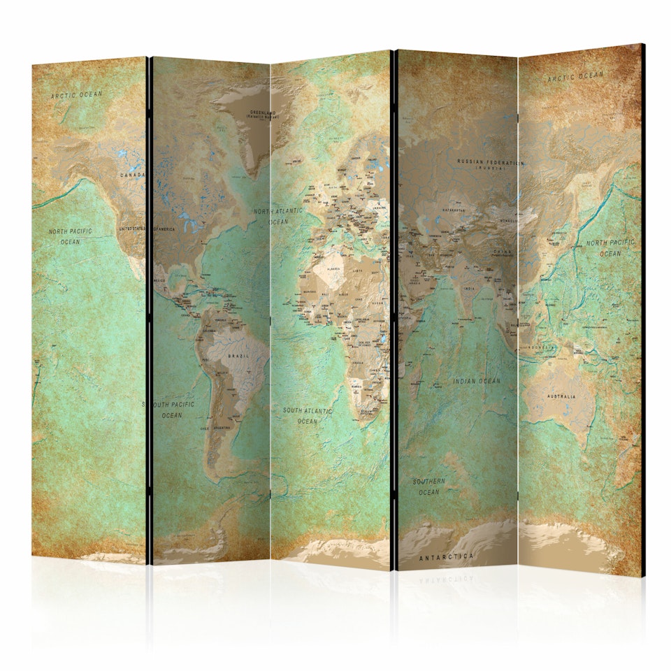 Rumsavdelare 5-delad (225x172) - Turquoise World Map