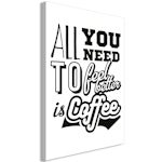 Ljuddämpande Tavla - All You Need to Feel Better Is Coffee (1 Part) Vertical